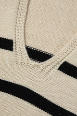 Open Collar Stripe Sweater