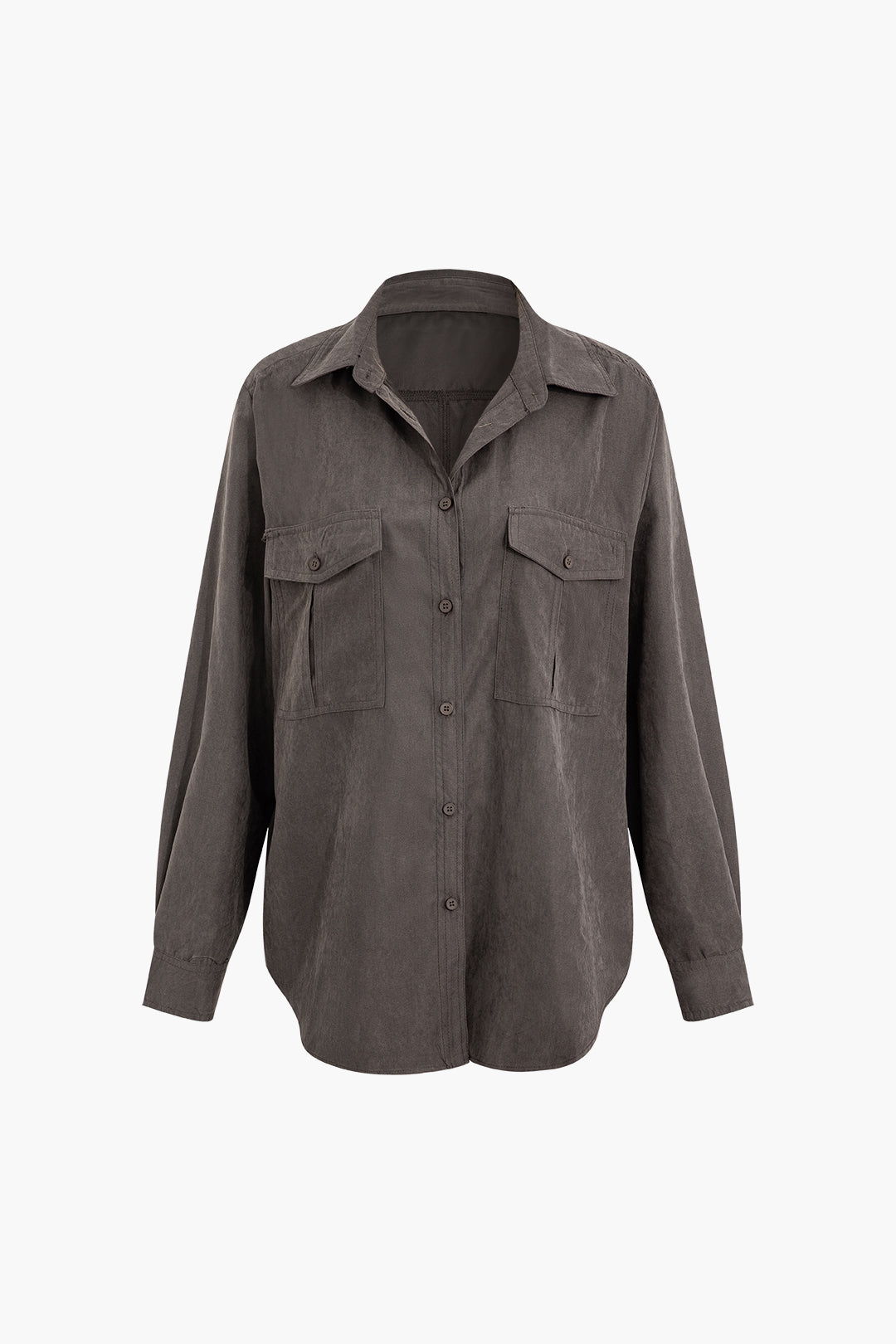 Flap Pocket Button Up Long Sleeve Shirt