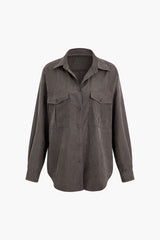 Flap Pocket Button Up Long Sleeve Shirt