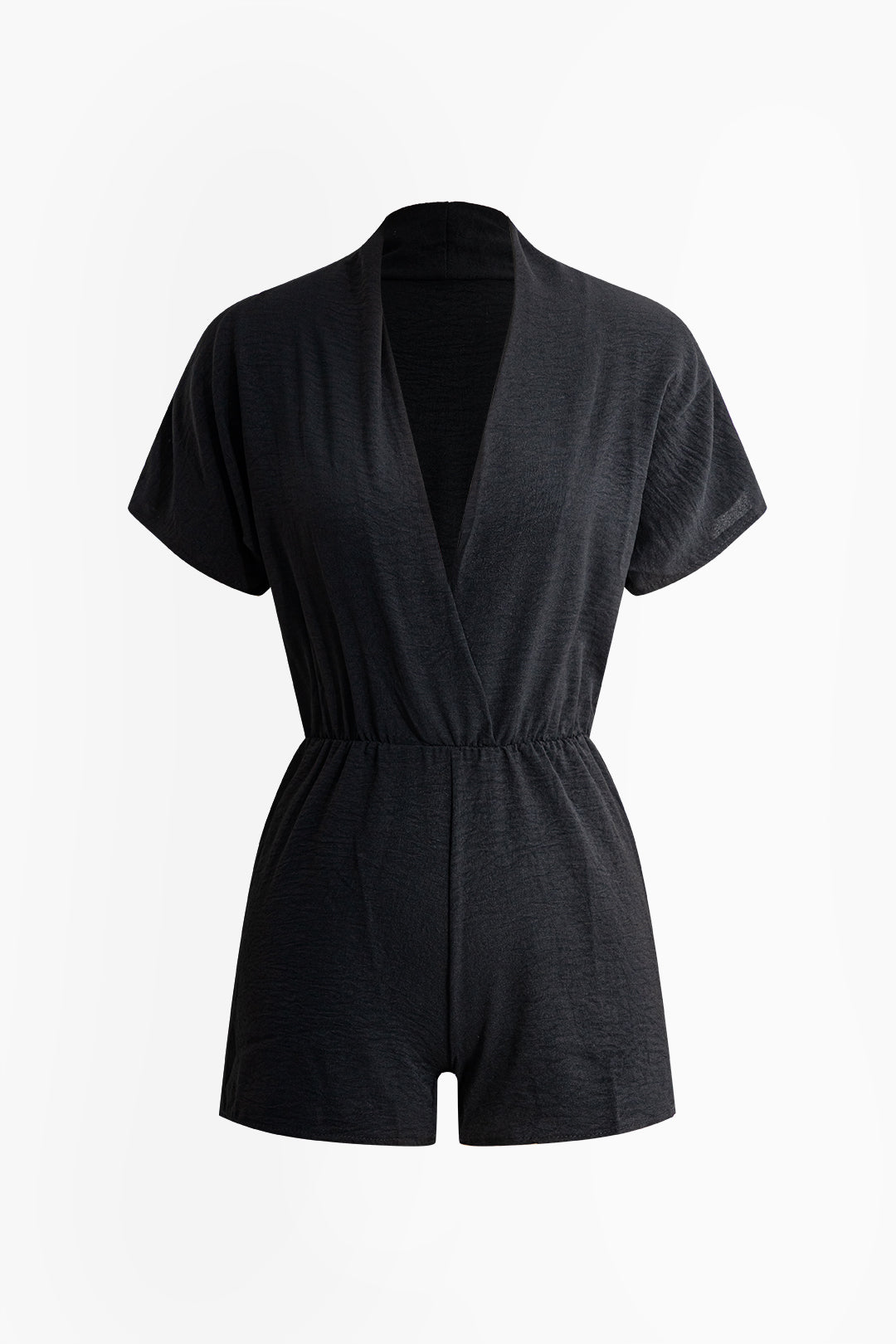 Ruched V-neck Romper