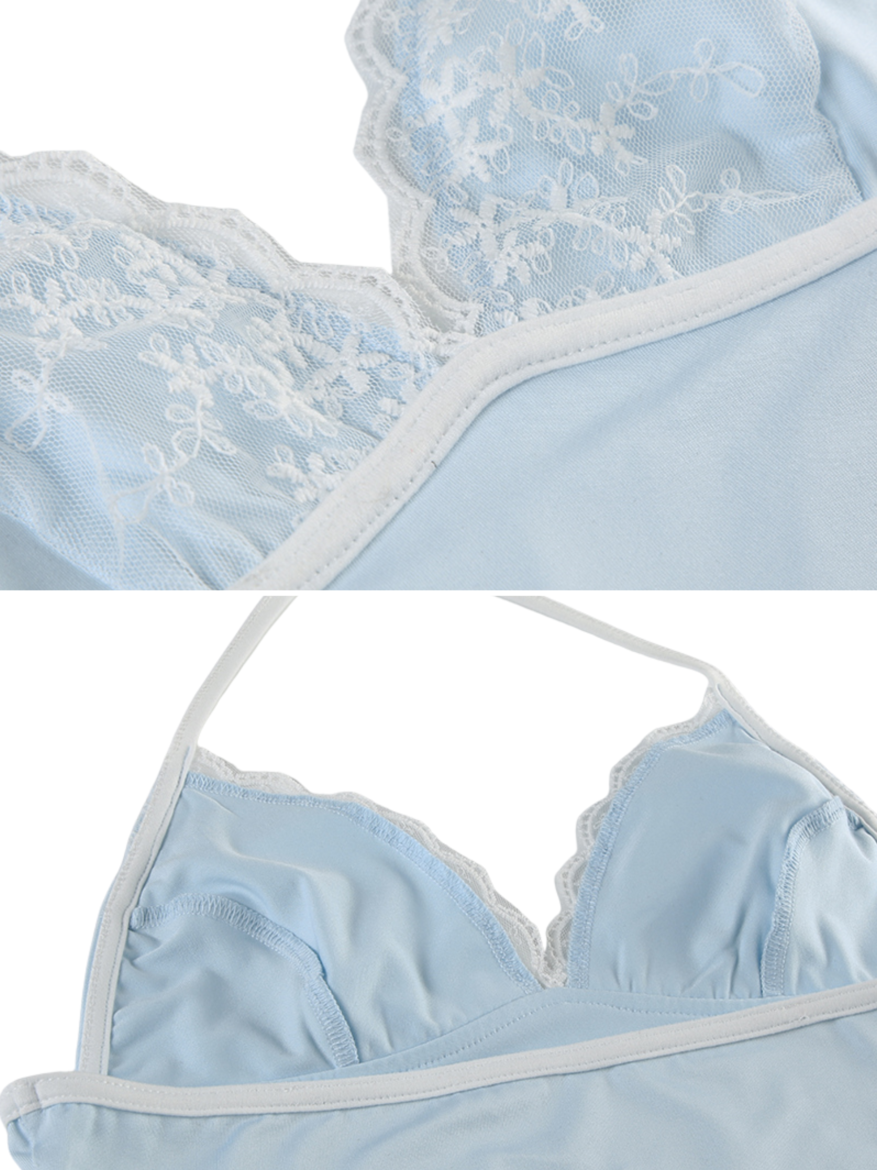 Lea Lace Embroidered Halter Top