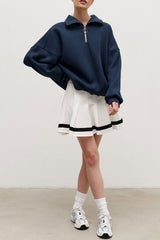Stand Collar Long Sleeve Sweatshirt