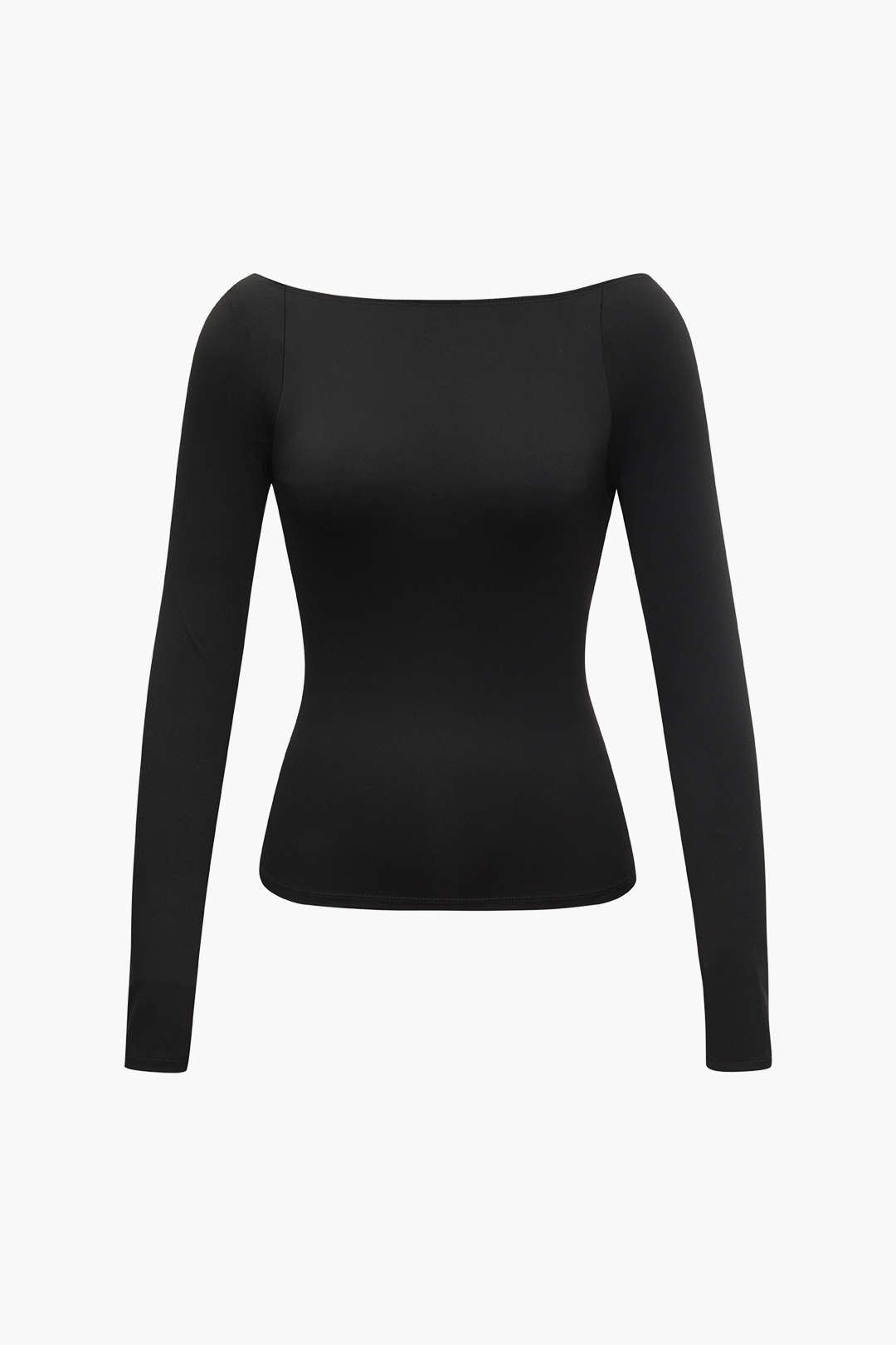 Solid Backless Long Sleeve Top