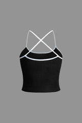 Honey Embroidery Cross Tie Cami Top