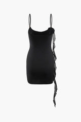 Rose Corsage Bodycon Mini Dress With Rose Choker
