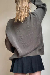 Seam-Detail Round Neck Oversized Sweater