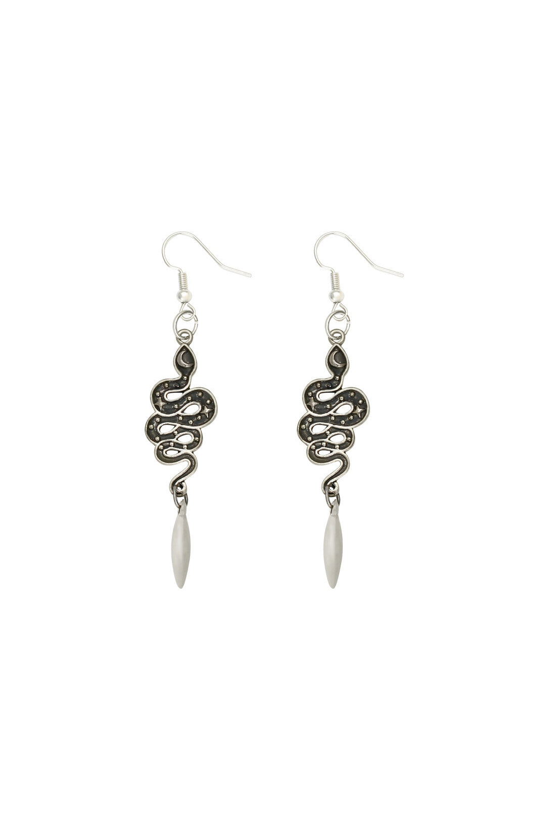 Gothic Star & Moon Decor Drop Earrings