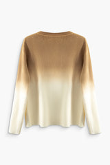 Ombre Round Neck Long Sleeve Sweater
