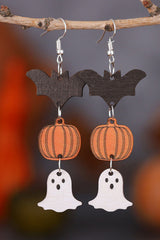 Halloween Bat & Pumpkin & Ghost Drop Earrings
