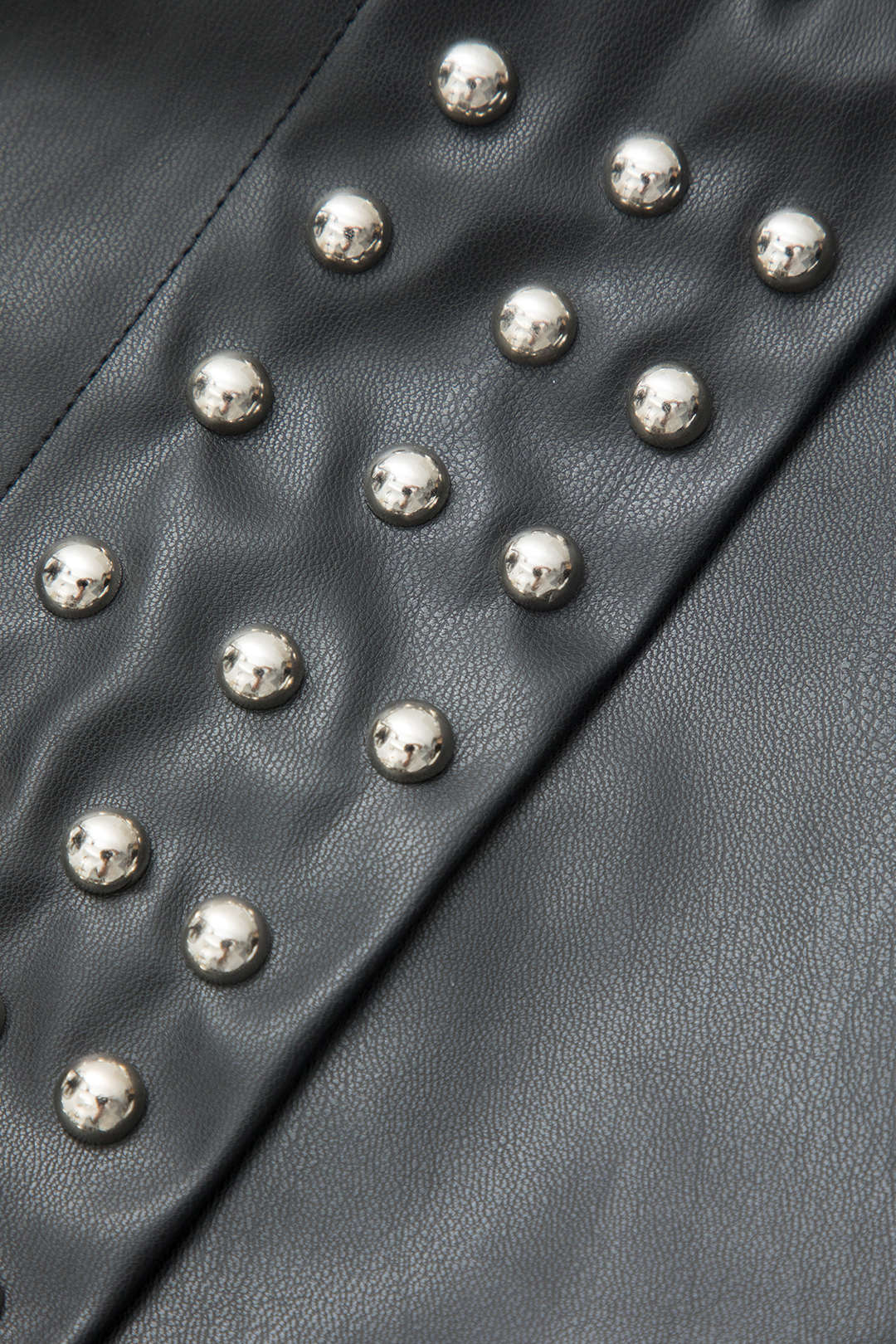 Faux Leather Studded Decor Shorts