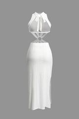 Hollow Out Slit Sleeveless Maxi Dress