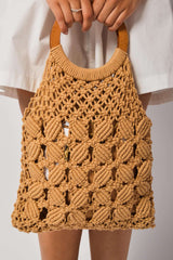 Braided Circle Handle Tote Bag