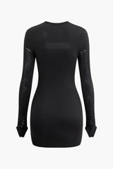 Cut Out Round Neck Mini Dress