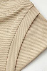 Rib Knit Cap Sleeve Ruched Tank Top