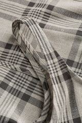 Checked Print Square Neck Cropped Top