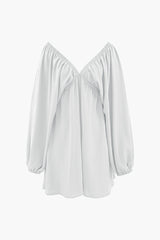 V-neck Puff Sleeve Mini Dress