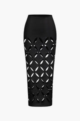U-neck Cami Top And Cut Out Maxi Skirt Set