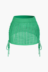 Open Knit Tank Top And Mini Skirt Set