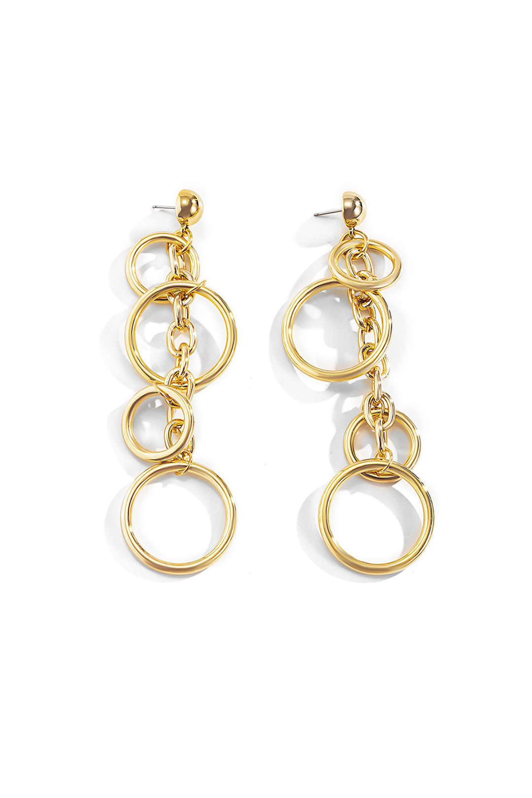 Circle & Chain Drop Earrings