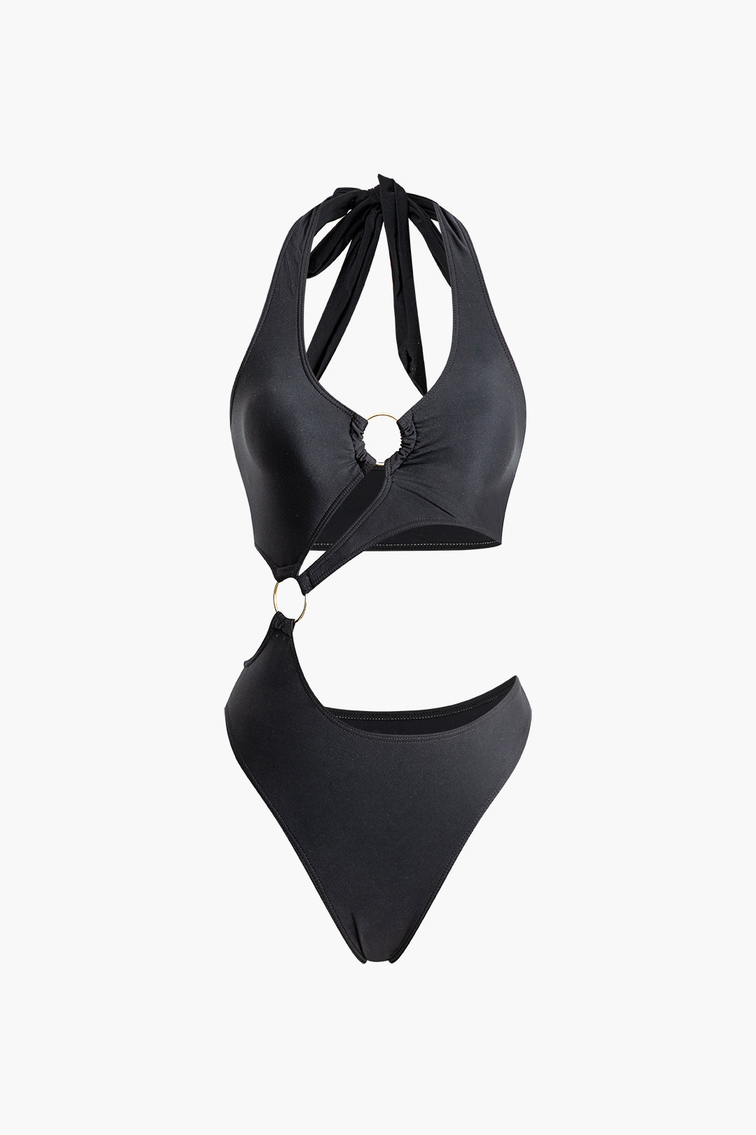 O-Ring Tie Halter One-Piece Swimsuits