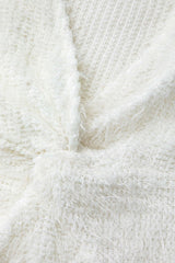 Brushed Twist Front V-neck Long Sleeve Knit Top