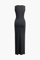 V-neck Slit Maxi Dress