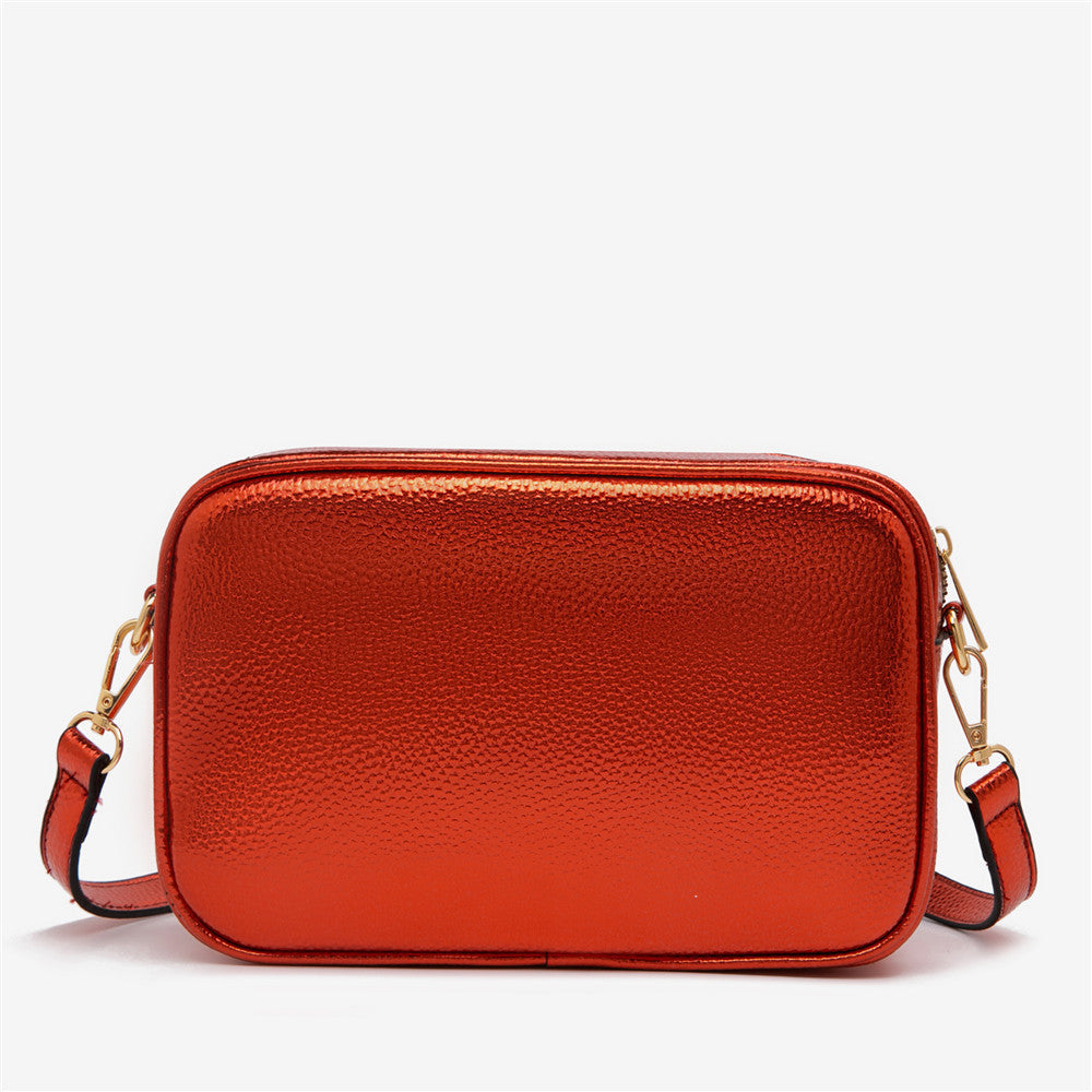 Rainbow Metallic PU Leather Crossbody Bag
