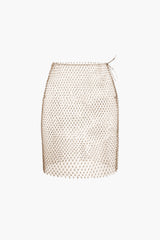 Rhinestone Sheer Net Skirt