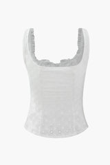 Ruffle Neckline Tank Top