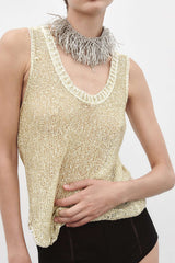 Sleeveless Open Knit Top