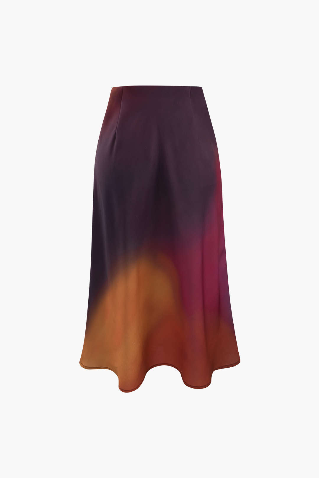 Ombre Satin Midi Skirt