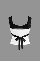 Contrast Tie Back Cami Top