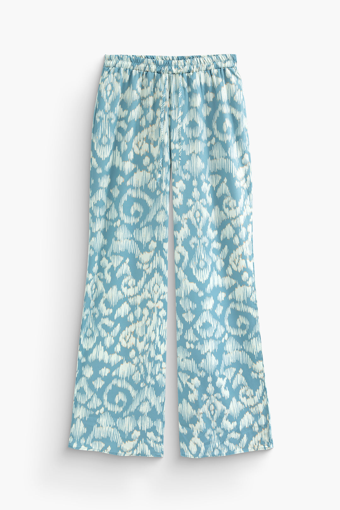 Printed Elastic Waist Wide Leg Pants