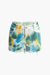 Tie Dye Denim Shorts