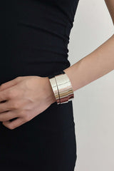 Metal Asymmetric Layered Open Bangle Bracelet
