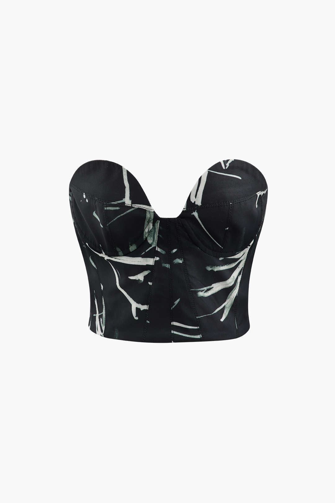 Printed Strapless Bustier Top