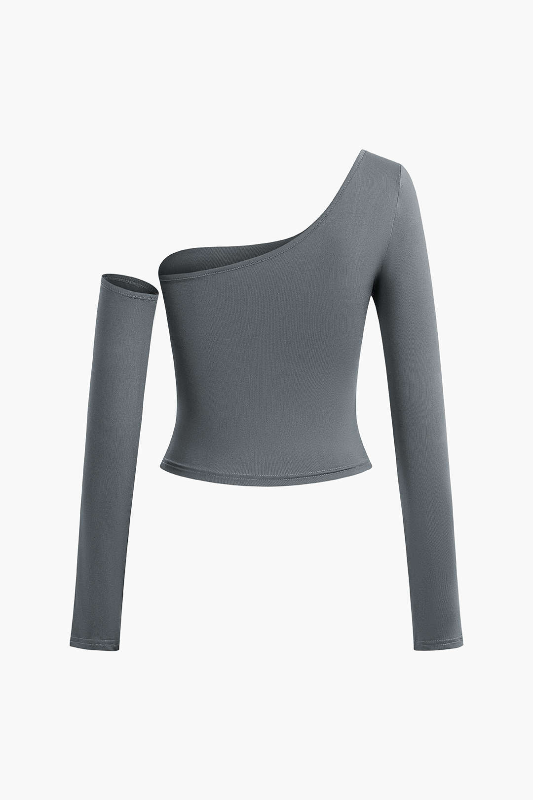 Asymmetrical Cut Out Long Sleeve Crop Top