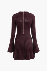 Cut Out Flare Sleeve Knit Mini Dress