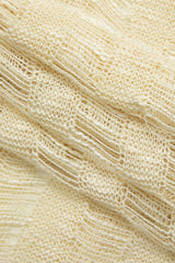 Distressed Ladder Fringe Hem V-neck Sleeveless Knit Maxi Dress