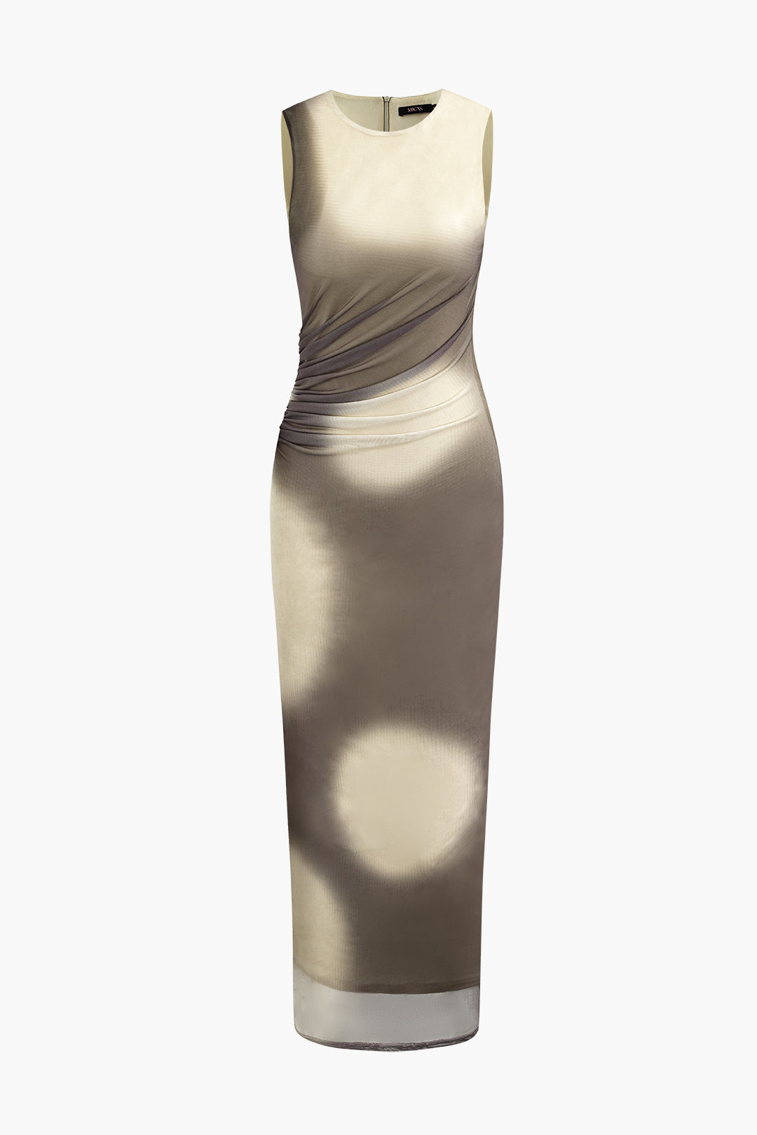 Tie Dye Mesh Slit Sleeveless Maxi Dress