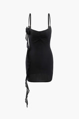Rose Corsage Bodycon Mini Dress With Rose Choker