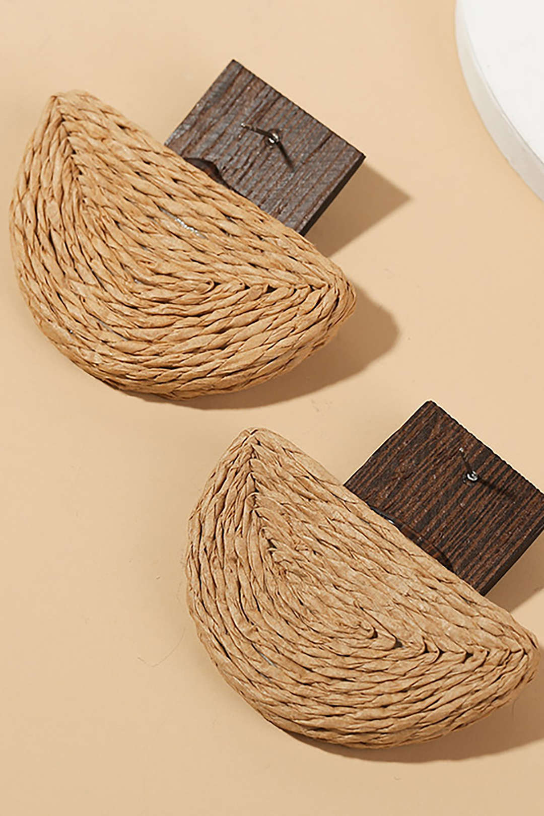 Geometric Fan-shaped Wooden Earrings