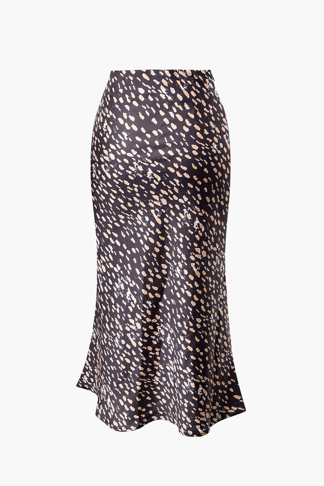 Leopard Drawstring Slit Skirt