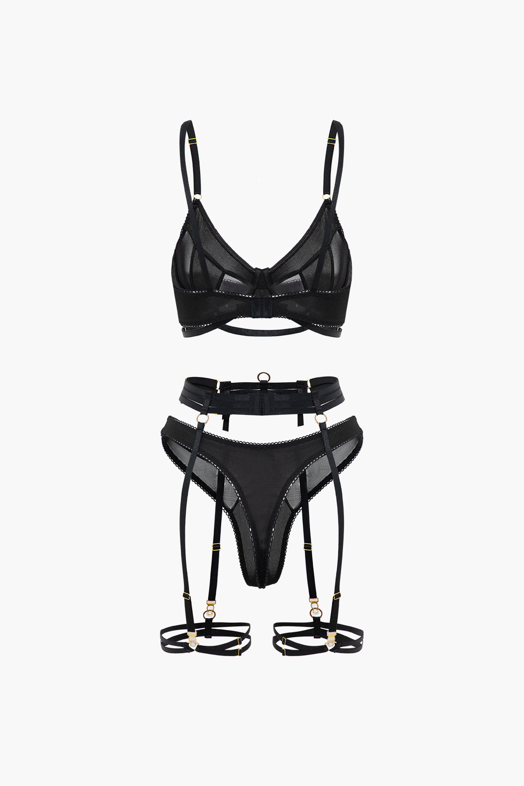 Bandage Metal Lingerie And Thong Set