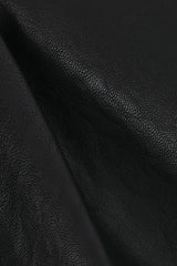 Faux Leather Elastic Waistband Straight Leg Pants
