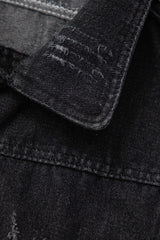 Denim Zip Up Ripped Vest