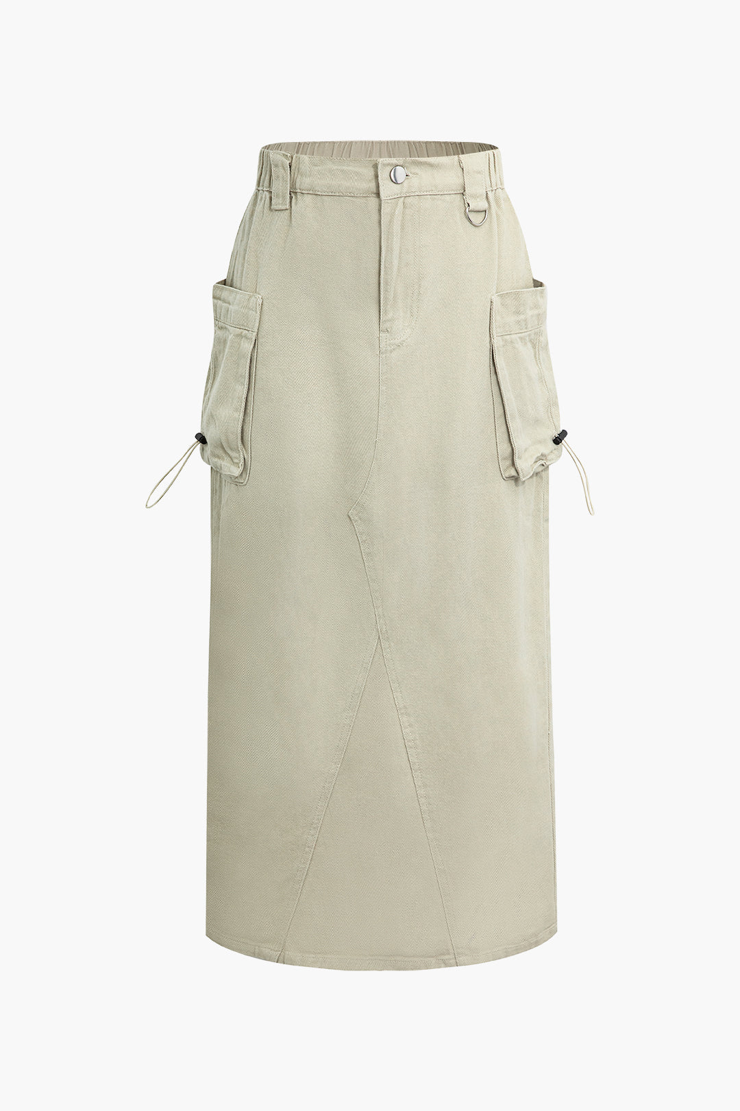 Cargo Pocket Split Cargo Denim Midi Skirt