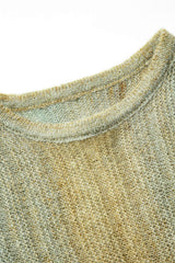 Ombre Round Neck Knit Long Sleeve Top