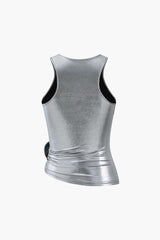 Metallic Rose Corsage Tank Top