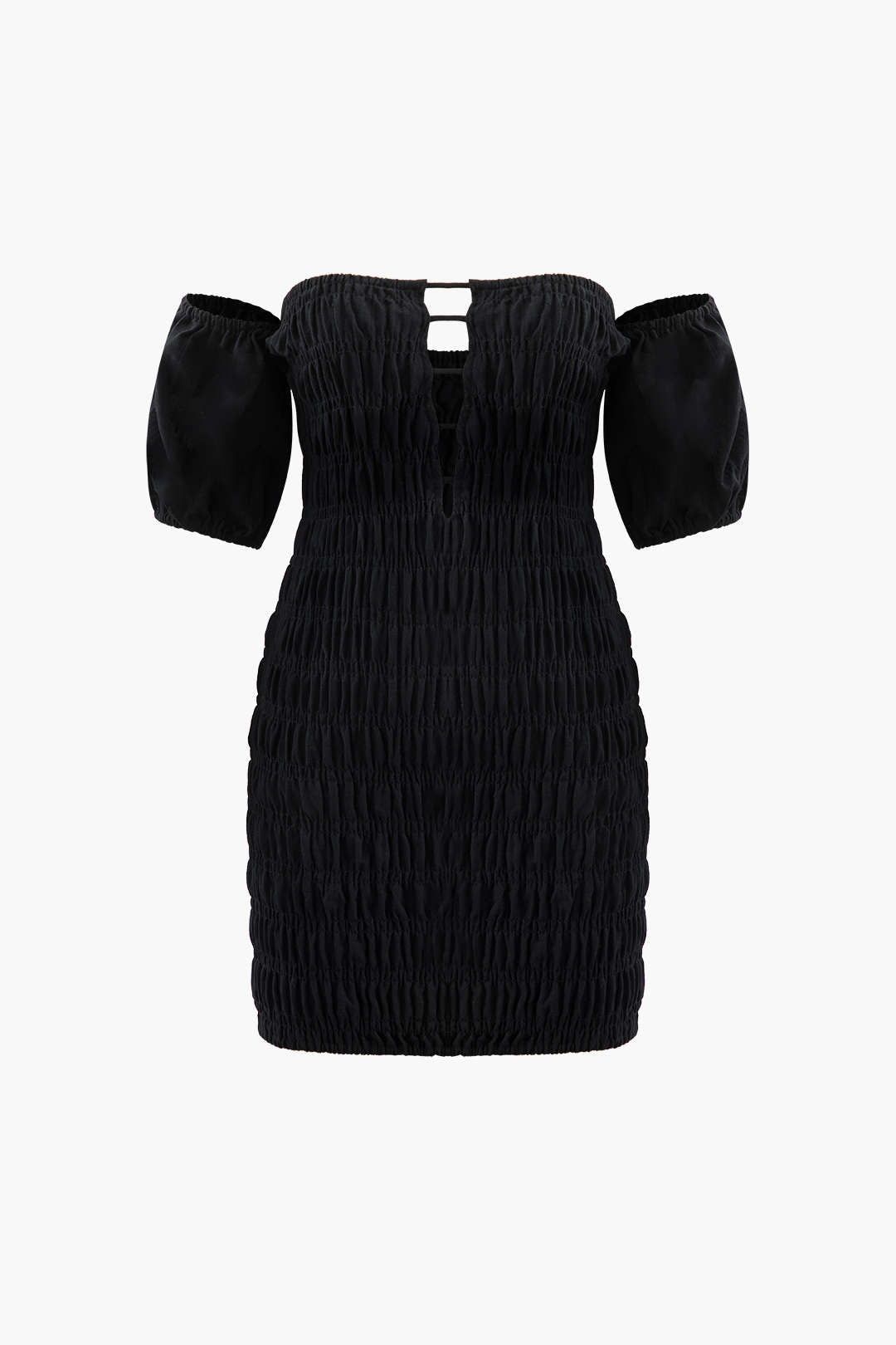 Off-Shoulder Puff Sleeve Mini Dress